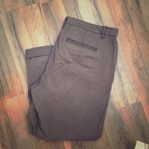 Style & Co Dark Tan Pant. Cute details! Sz 14